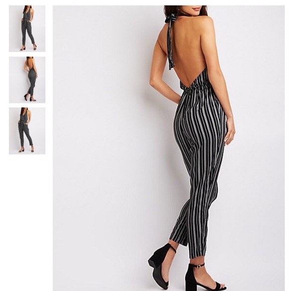 Charlotte Russe Other - Xl Stripped halter jumpsuit BN!
